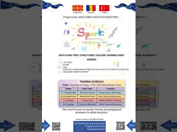 Тренинг во рамките на Еразмус+ проектот СПАРК - 15.09.2026